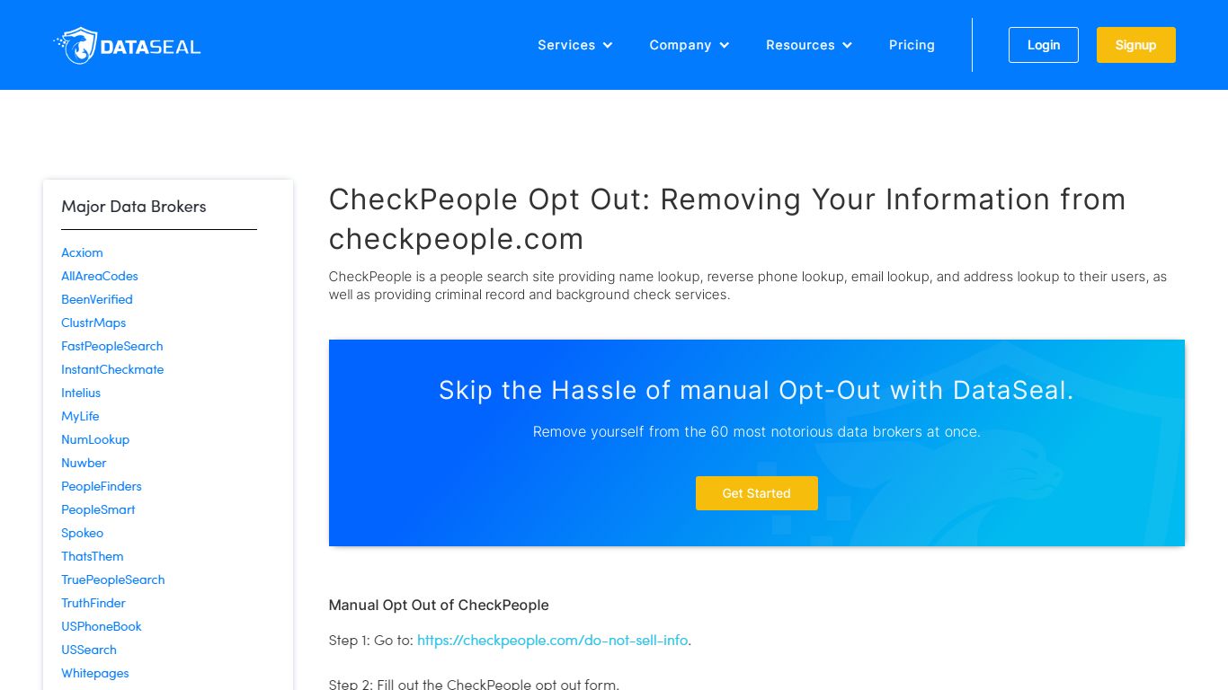 CheckPeople Opt Out Guide (2022) - DataSeal